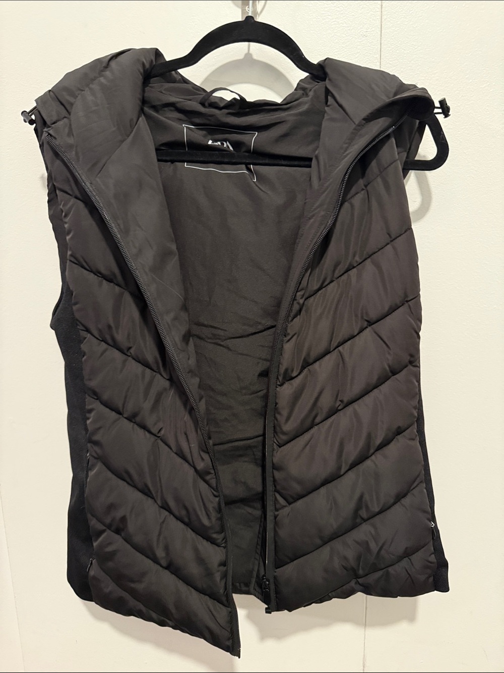 Zara Black Quilted Hooded Puffer Vest